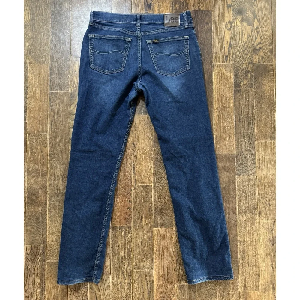 Lee Classic Fit Straight Leg Jeans Mens 32x30 Blue Excellent‎ Mid Rise Stretch